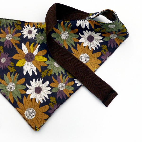 Dog Bandana Flowers handkerchief style to tie around your pet’s neck