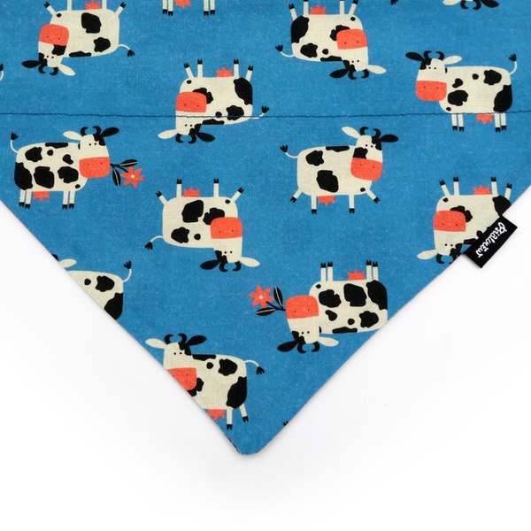 Double-sided bandana for Dog Spotted Cow, scarf with a tunnel for the collar Psiakrew