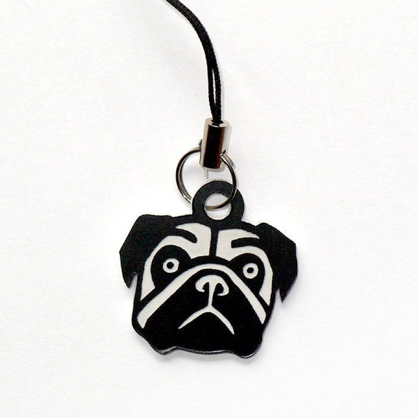 Pug dog pendant, tag, charms