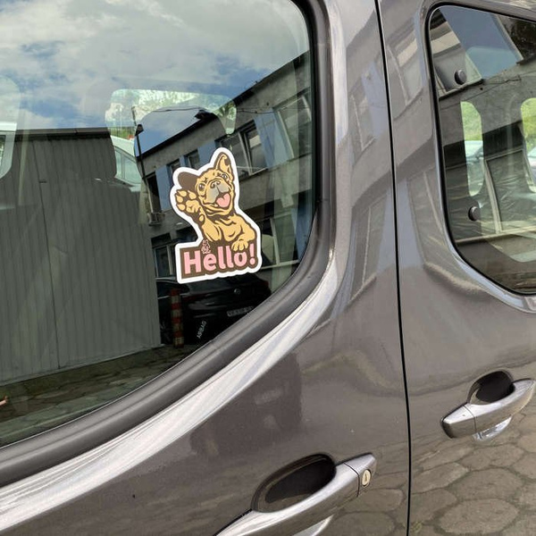 Französische Bulldogge Autoaufkleber Hund Heckscheibenaufkleber Fahrzeug Auto Hallo Frenchie