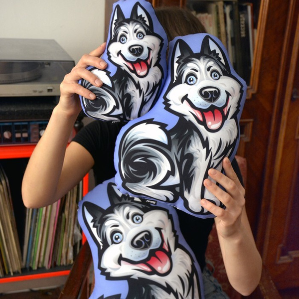 Sibirischer Husky Hundekissen Psiakrew Kuscheliges Maskottchen Plüschtier