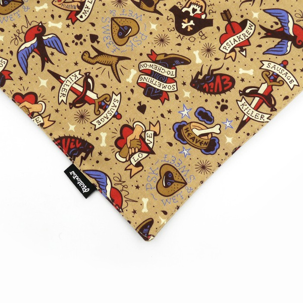 Dog Bandana Dog Tattoo Psiakrew handkerchief style to tie around your pet’s neck