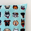 Pillow Colored Dogs Decorative Cushion Mint Psiakrew