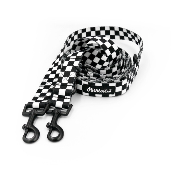 Dog Leash Checker width 2.5 cm, 1"  wide, snap hook black 6cm