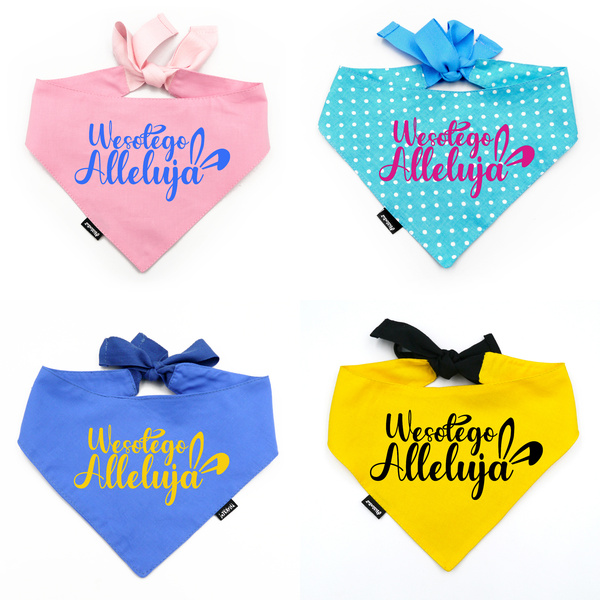 Personalisiertes Rosa Bandana für Hunde Wesołego Alleluja Psiakrew