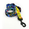 Dog Leash Terrazzo width 2.5 cm, 1" wide, big black snap hook 8 cm