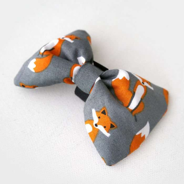 Dog Bow Tie, gift for dog, Pet Bow Tie, Bowtie, Collar Attachment, Fox