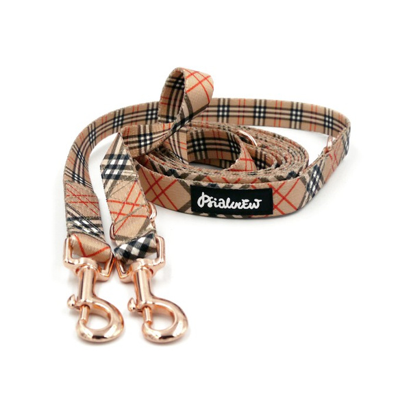Long Dog Leash Dogberry Psiakrew width 2 cm (0.78") wide, rose gold snap hook 6 cm