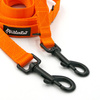 Long Orange Dog Leash width 2 cm (0.78") wide; black snap hook 7 cm