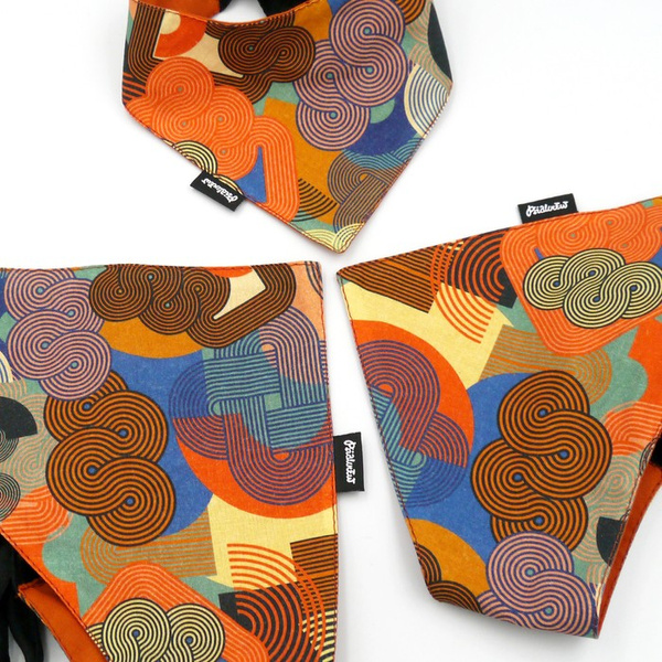 Premium Dog Bandana Geo Snake handkerchief style to tie around your pet’s neck