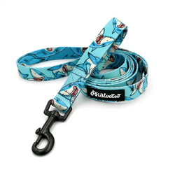 Laufleine für Hund Shark Psiakrew, Breite 2 cm, schwarzer Karabinerhaken 6 cm