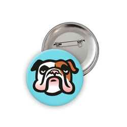 Dog English Bulldog Badge Psiakrew Button Badzyk 25mm