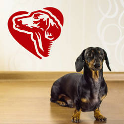 Dachshund Love Dog wall decal Psiakrew
