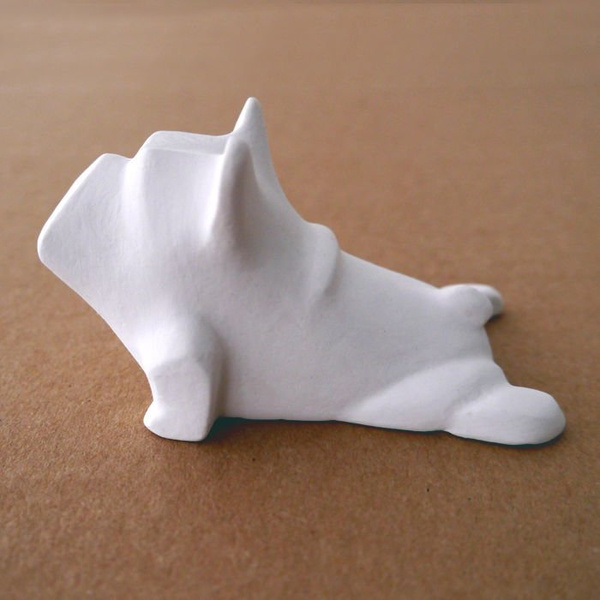 Sculpture French Bulldog White Yoga