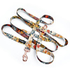 Dog Leash Forest Treasures width 2.5 cm, 1"  wide. pink gold, big snap hook 8 cm