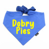 Dog Bandana DOBRY PIES Psiakrew, personalized tied handkerchief, blue bandana scarf