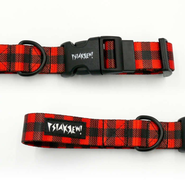 Obroża dla psa regulowana klamra zatrzaskowa Lumberjack Psiakrew 2,5 cm czarne okucia