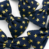 Dark Blue Dog Bow Tie, gift for dog, Gold Stars Pet Bow Tie, Bowtie, Collar Attachment