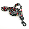 Dog Leash Pirates width 2.5 cm, 1" wide, big black snap hook 8 cm