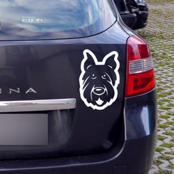 Scottish Terrier Psiakrew dog car sticker for dark car bodies