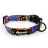 Dog Collar Colorful Thicket Psiakrew 2.5 cm 1"  wide, black fittings