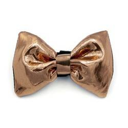 Schimmernde Rose Gold Fliege für einen Hund; Karneval Silvester Deko Schleife Psiakrew