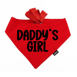 Bandana dla psa DADDY'S GIRL Psiakrew, personalizowana wiązana chusteczka, czerwona bandana
