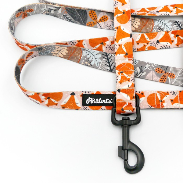 Dog Leash Foxy Lady Psiakrew width 2.5 cm, 1" wide, snap hook black 8cm