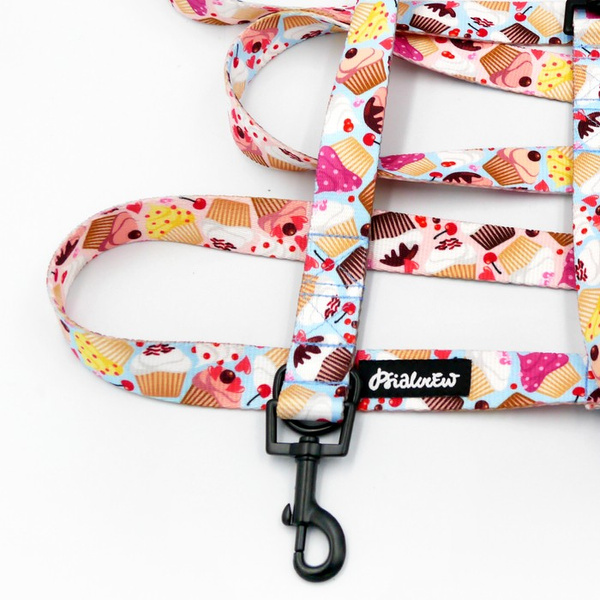 Smycz Dla Psa Przepinana Regulowana Hot Sweetness Psiakrew, 2,5 cm, karabińczyk 6cm czarny