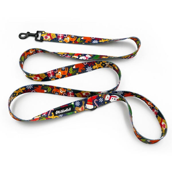 Dog Leash Winter is Coming Psiakrew width 2.5 cm, 1"  wide, black snap hook 6 cm