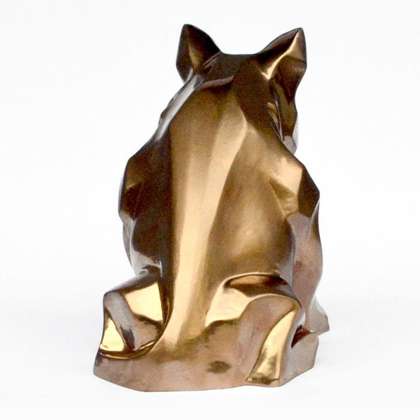 Golden Bullterrier-Hundeskulptur Bling Bling!