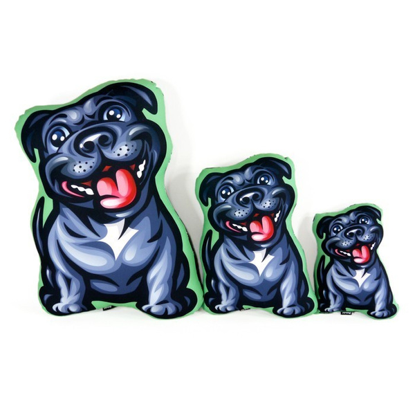 Poduszka Pies Staffordshire Bull Terrier Czarny Psiakrew Przytulanka Maskotka Zabawka Pluszak