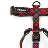 Hundegeschirr, Tartan Psiakrew, mittlere und größere Hunde, 2,5 cm Gurtband, schwarze Beschläge