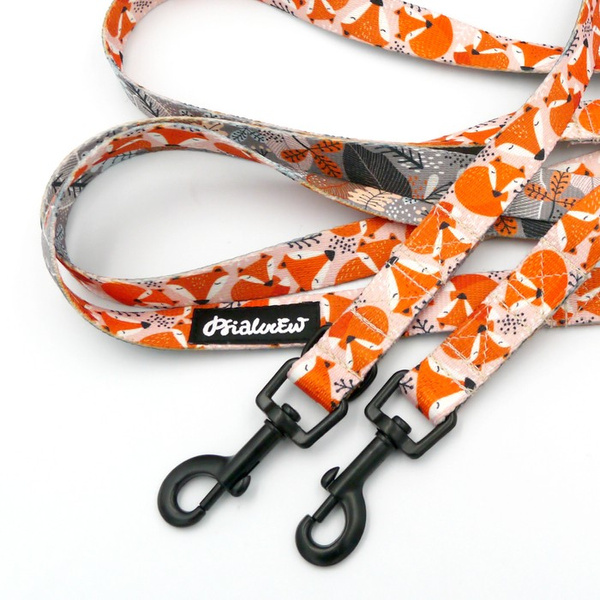 Hundeleine Foxy Lady Psiakrew Breite 2 cm, schwarzer Karabinerhaken 6 cm