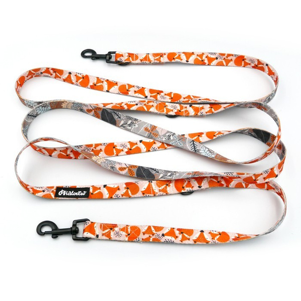 Long Dog Leash Foxy Lady Psiakrew width 2 cm (0.78"), black snap hook 6 cm