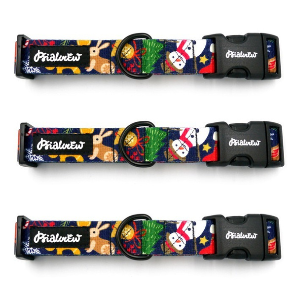 Dog Collar Psiakrew Winter is coming 2.5 cm 1" wide, black extras