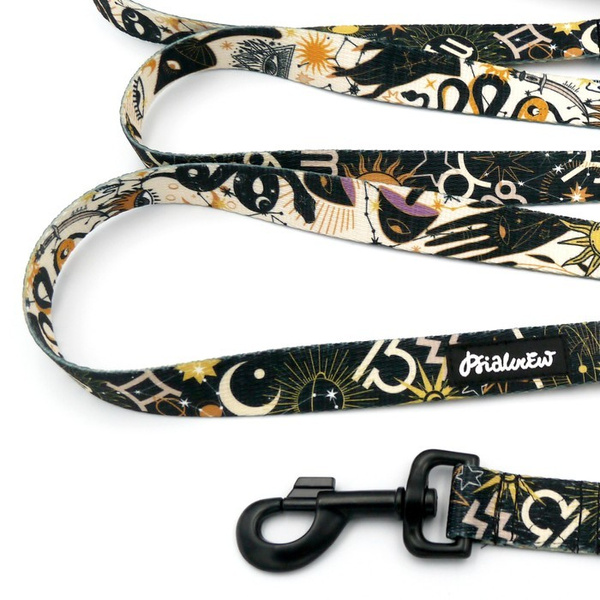 Dog Leash Zodiak width 2.5 cm, 1" wide, snap hook black 8cm