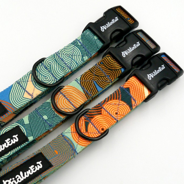 Dog Collar Psiakrew Geo Snake, 2 cm 0.78" wide, for smaller dogs black extras