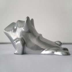Sculpture French Bulldog Silver Yoga