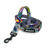 Walking leash for Dog Crazy Leopard Psiakrew, width 2 cm, black snap hook 6 cm