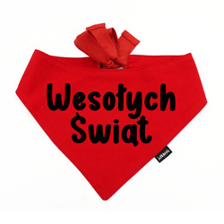 Red Bandana with black lettering Wesołych Świąt Psiakrew