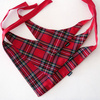 Bandamka świąteczna dla psa, wiązana chusteczka w szkocką kratę Tartan