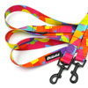 Dog Leash Kaleidoscope width 2.5 cm, 1" wide, snap hook black 6cm