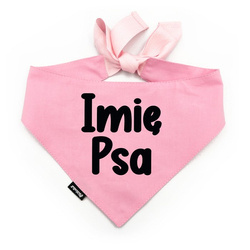 Bandana z imieniem Psa Psiakrew, personalizowana wiązana chusteczka, różowa apaszka