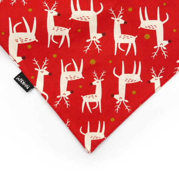 Premium Dog Bandana Rudolphs handkerchief style to tie around your pet’s neck