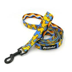 Laufleine für Hund Ducky Duck Psiakrew, Breite 2 cm, schwarzer Karabinerhaken 6 cm