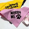 Bandana with the name of the Dog Psiakrew, personalized tied handkerchief, pink bandana scarf