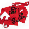 Bandanka dla psa, wiązana chusteczka, czerwona bandana apaszka I love my Family