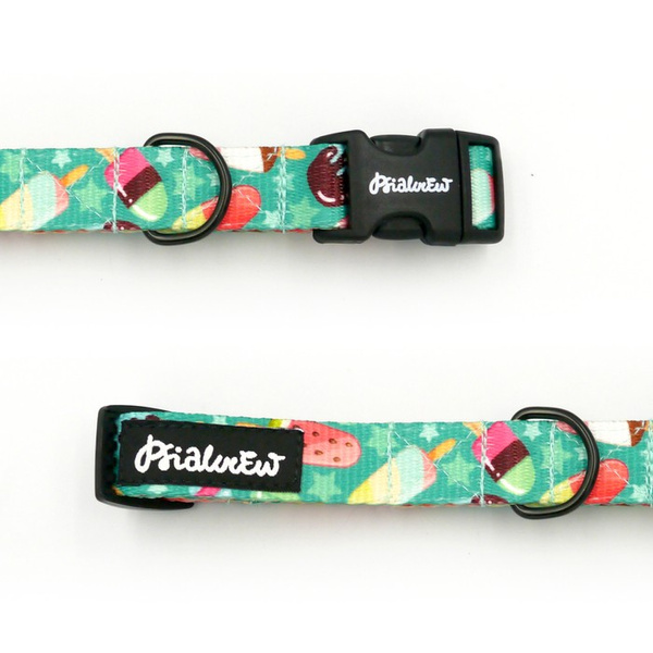 Dog Collar Ice Ice Baby Psiakrew, 2 cm 0.78" wide, for smaller dogs black extras