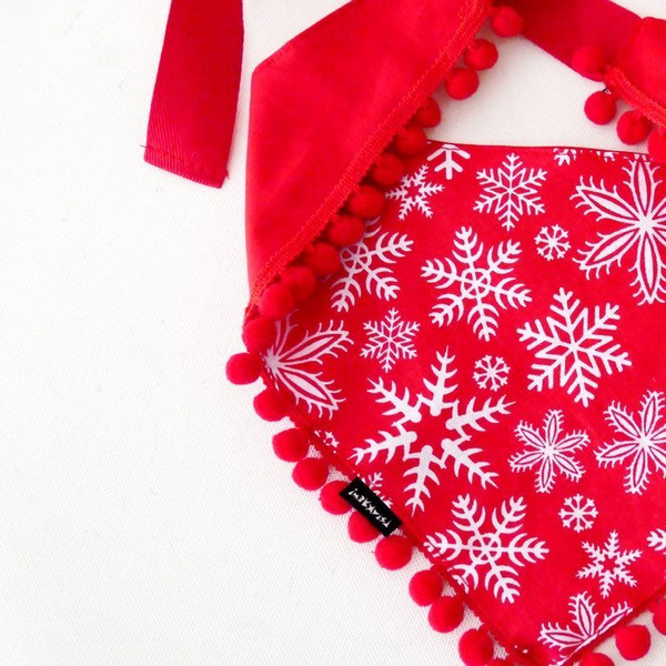 Dog Bandana Snowflakes handkerchief style to tie around your pet’s neck